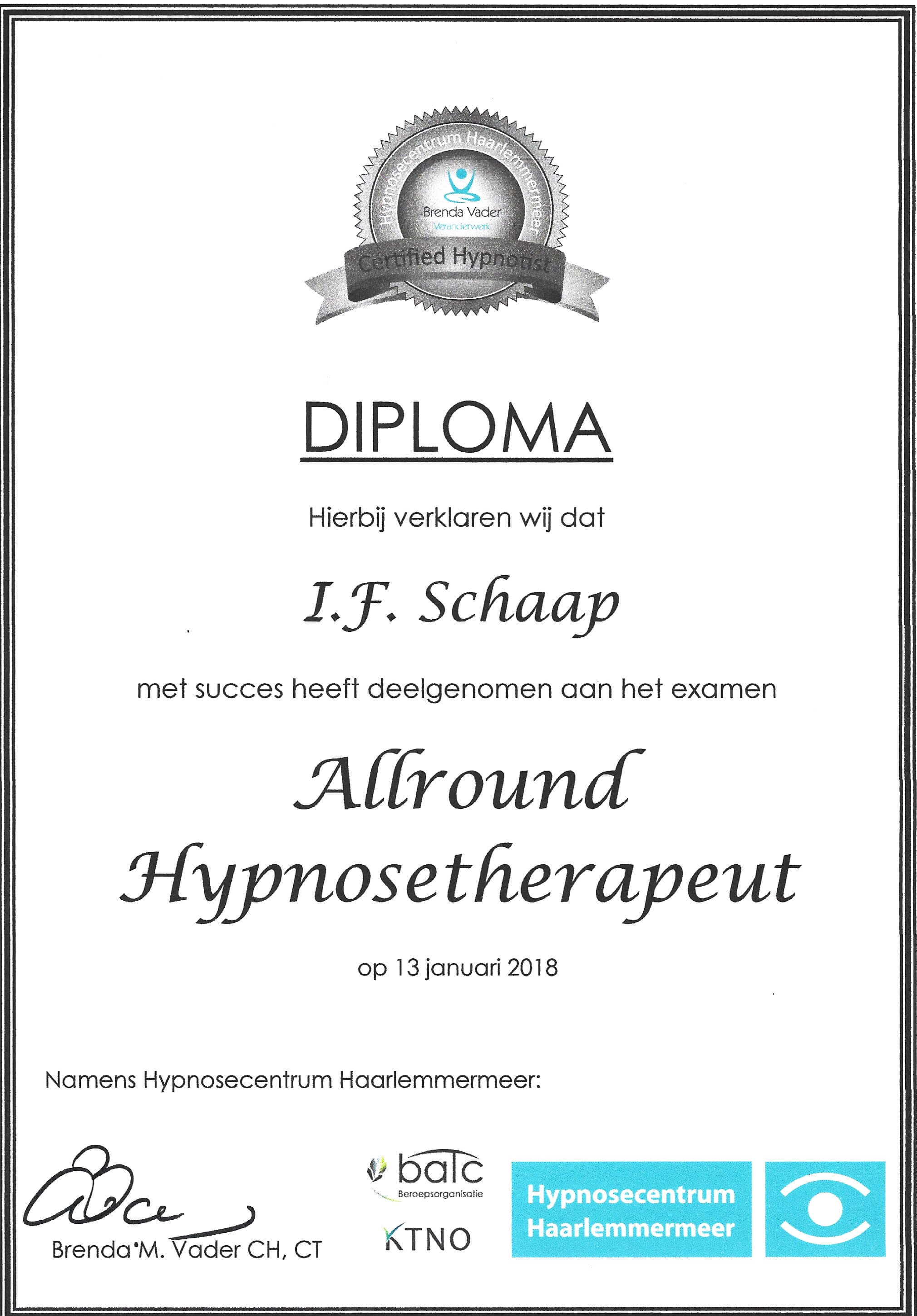 Irene Schaap Allround Hypnosetherapeut